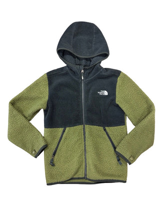 The North Face Olive green and grey fleece sweater, 7/8 years