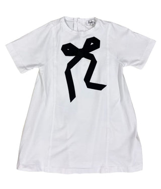 Il Gufo White Bow Applique Dress, 6 years