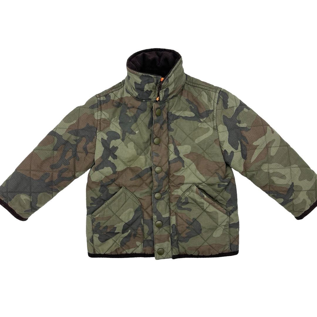 Crewcuts camo barn jacket w/corduroy collar, 2 years
