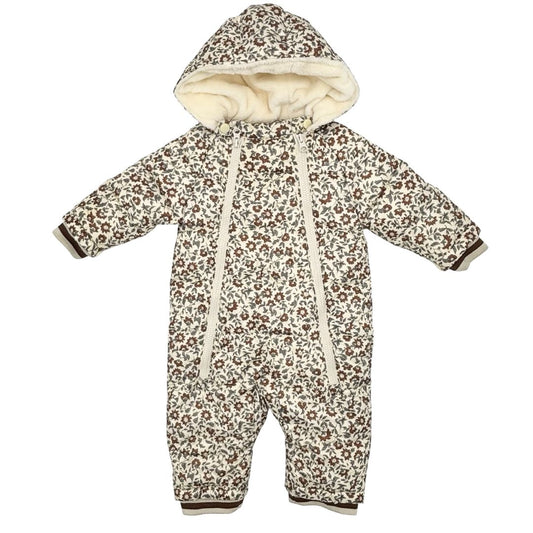 Rylee + Cru cream floral bunting snow suit/jacket, 6-12 months