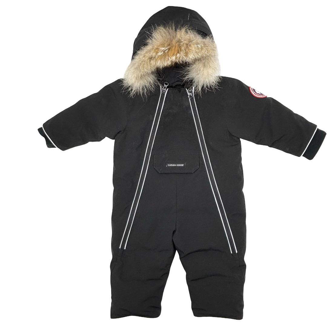 Canada Goose black snow suit jacket, 6-12 months