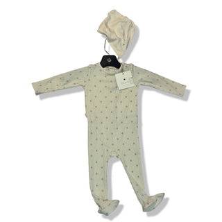 Lilette Stripe Plane Footie Set in Cream/Light Blue, 9 months