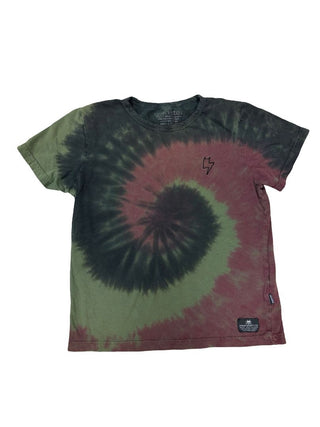 Munster Green, Black and Maroon Tie Dye Tee, 7 years