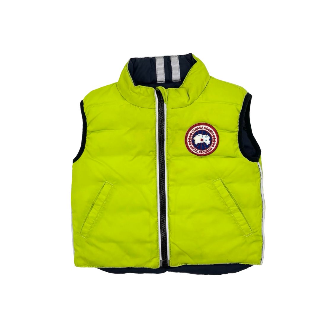Canada Goose navy/green reversible vest, 1-2 years
