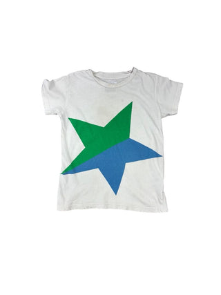 Nununu White Tee with Blue/Green Star Graphic, 4-5 years