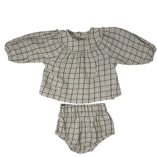 Quincy Mae Plaid dress and bloomer, 3-6 months