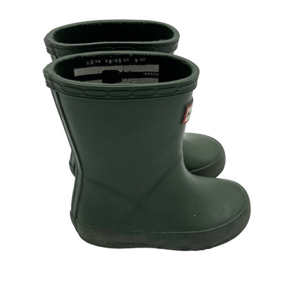 Hunter green rain boots, 5/6 little kid