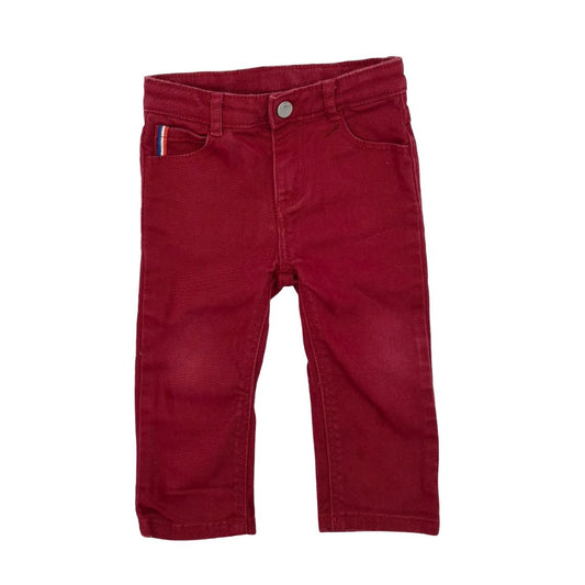 Jacadi red denim jeans, 18 months