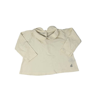 Petit Bateau White collared long sleeve, 12 months