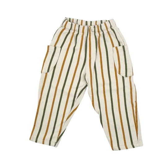 Zara green/yellow strip pants, 2-3 years