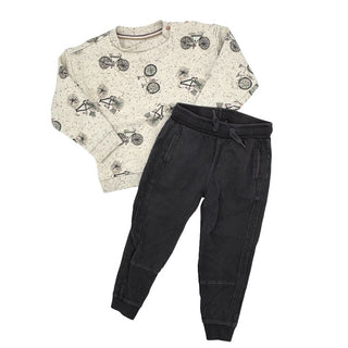 Noppies bicycle sweatshirt/black pant set, 18-24 months