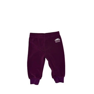 Roots Fleece purple pants, 6-12 months