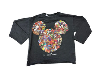 Zara Disney Print Longsleeve Black Tee, 2-3 years