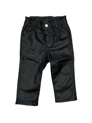Gap Faux Leather Black Pants, 12-18 months