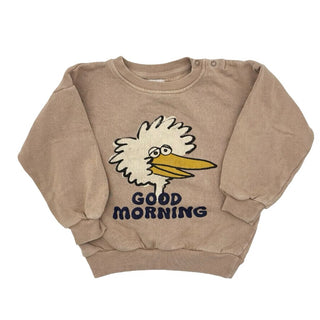 Bobo Choses brown Big Bird Good Morning sweatshirt , 24-26 months