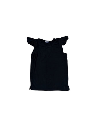 Posh & Cozy Black tank w/frill sleeves, 2T