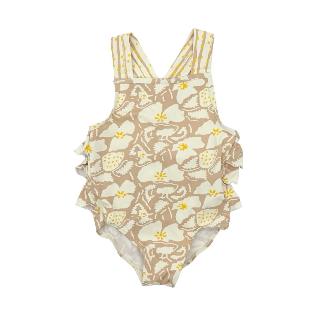 Stella McCartney peach/yellow floral swim suit, 2 years