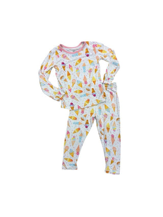 Macaron + Me Ice Cream Cone Print Pajama Set, 2 years