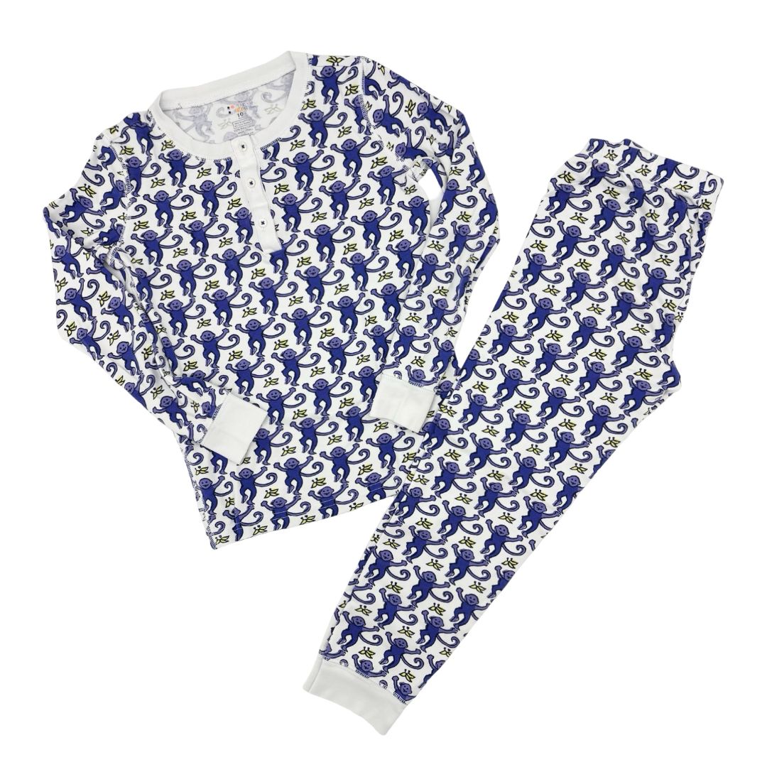 Roller Rabbit classic purple monkey pajama's, 10 years