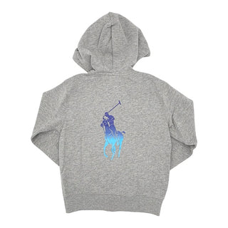Ralph Lauren grey w/blue Polo Pony zip up/pant set, 8 years