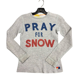 Aviator Nation Grey waffle Pray For Snow long sleeve, 10 years