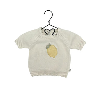 Rabbit Bear cream lemon sweater, 3-6 months