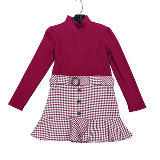 Mayoral Burgundy top/plaid skirt dress, 6 years