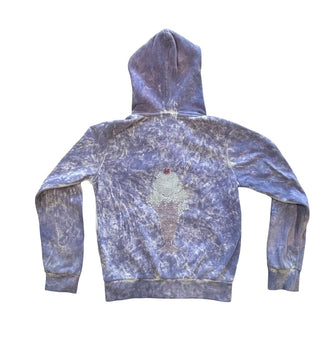 Butter Purple Tie-Dye Zip Up with Ice Cream on back, xs
