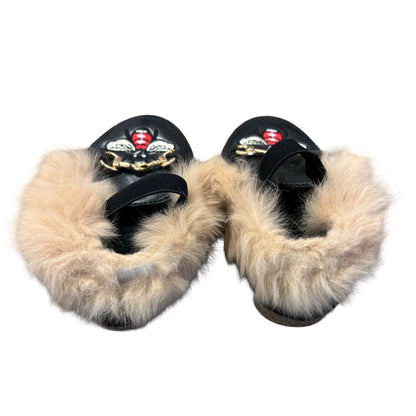 Fashion Fashion Gucci lookalike black bumble bee slides faux fur, Euro 23 little kid