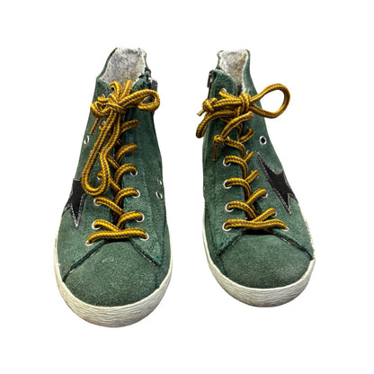 Golden Goose Green Francy suede high tops sneakers, Euro 27 little kids