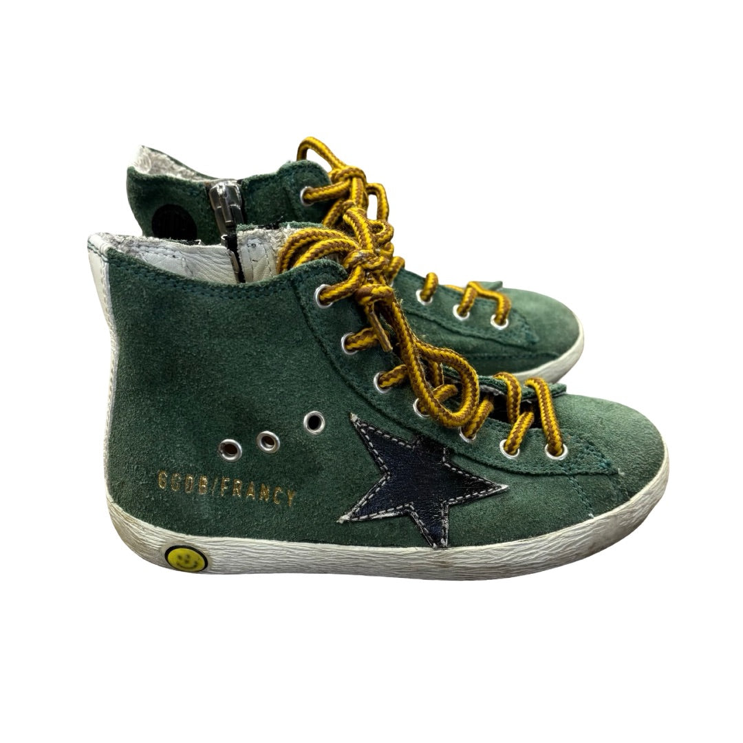 Golden Goose Green Francy suede high tops sneakers, Euro 27 little kids