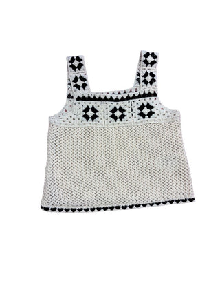 Zara Crochet Black and Cream Top, 2 years