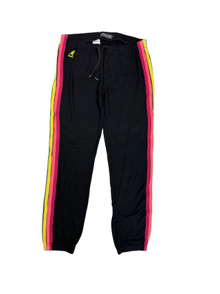 Kangol Black Sweatpants with Multi Stripes, L