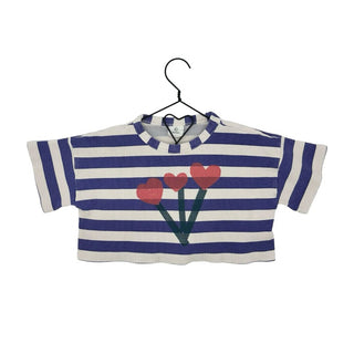 Wynken stiped waffle boxy crop tshirt, 4 years