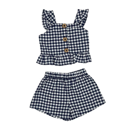 Penelope Mack blue gingham set, 12 months