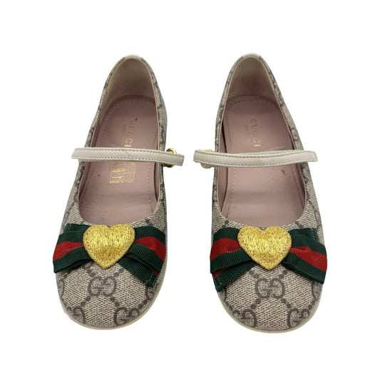 Gucci Logo Mary Jane’s w/heart bow shoes, euro 30 little kid