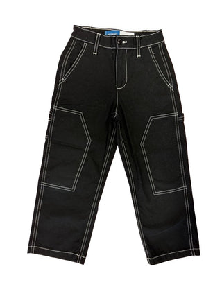 Old Navy Black Wide Leg Pants with White Topstitching, 6 year