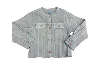 Mayoral Mint Green Collarless Jacket, 7 years