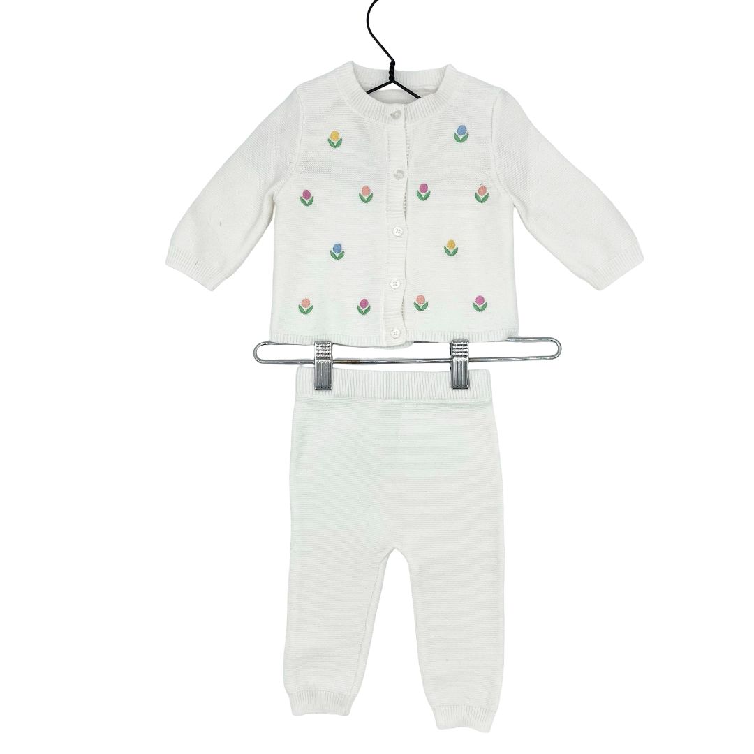 No name knitted cardigan/pant set, 6 months