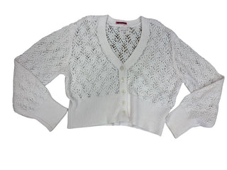 Abercrombie White Open-Knit Crop Cardigan, 9-10 years