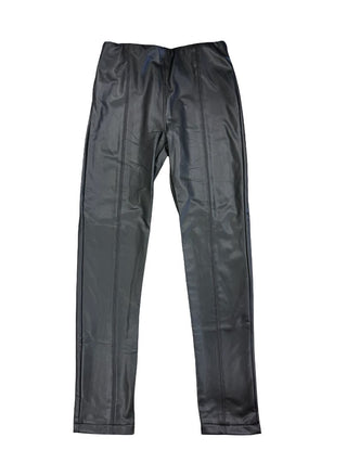 Mayoral Black Faux Leather Seamed Leggings, 9 years