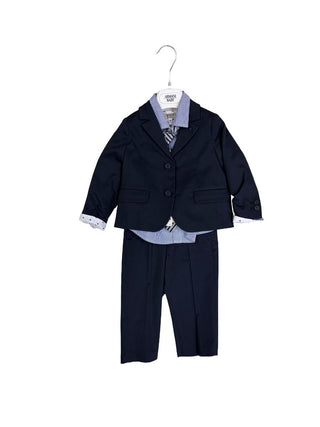 Armani Navy Blue Suit with Shirt and Striped Tie, 12 months
