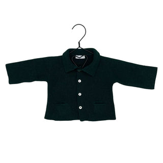 Laranjinha green collared cardigan, 3 months
