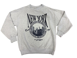 Zara Grey Sweatshirt with Navy New York Graphics, 9-10 years