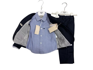 Armani Navy Blue Suit with Pinstripe Shirt, 18 months