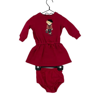 Ralph Lauren red bear dress w/bloomers, 3 months