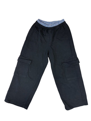 Zara Black Sweatpants with Boxer-Illusion Detail, 11-12 years