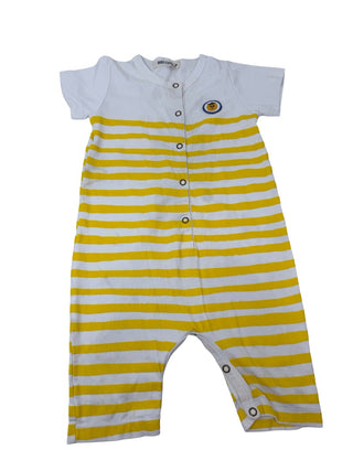 Bobo Choses Striped romper Vincent et Pablo on back, 18-24 months