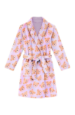 Preppy Goose Plush Lavender Teddy Loungewear Robe New with tags