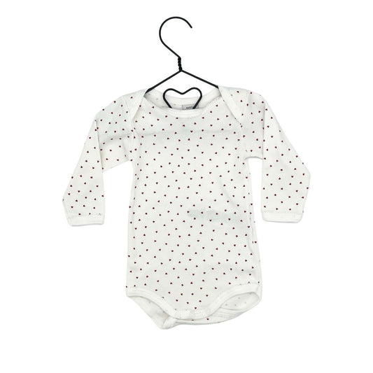 Petite Bateau set of 2 heart onesies, 6 months